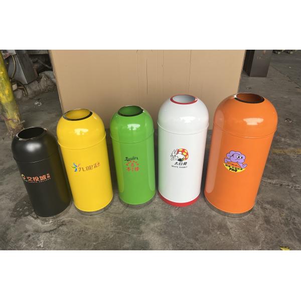 Manufacture Quality Bullet Lid Open Top Standing Garbage Can Stainless Steel Hotel Waste Bin