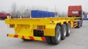 China 40 T Flat Bed Semi Trailer Truck 40 Feet Skeleton Container transport Tractor Trailer wholesale