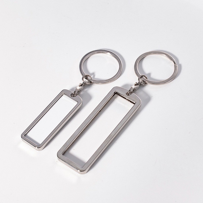 Double Sided Sublimation Key Chains Blanks Car Keychain Tags With Printable Aluminum Sheet