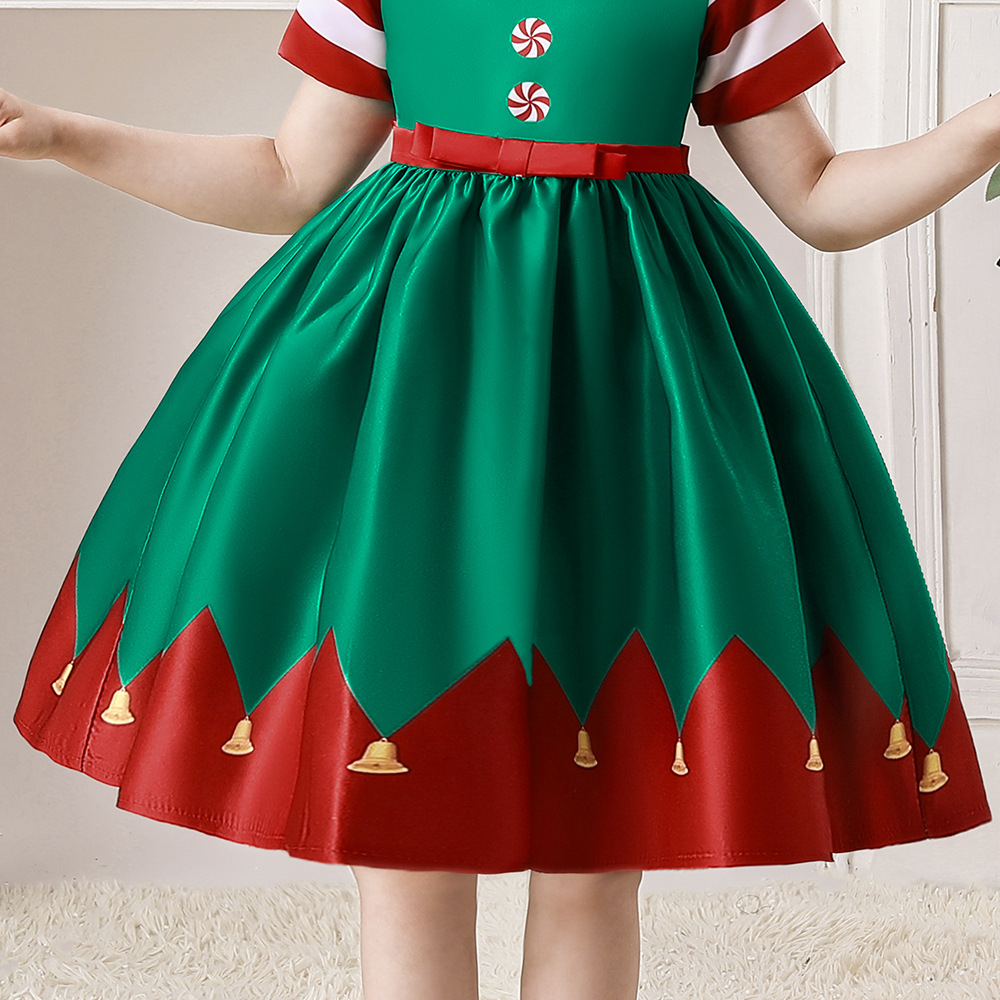 Children'S Dress Clothing Girls Fancy Christmas Dress Snowflake Printed Dresses