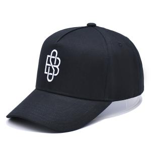 China Custom 5 Panel Baseball Cap Cotton Twill Sports Black Dad Hat 3D Embroidery Logo wholesale