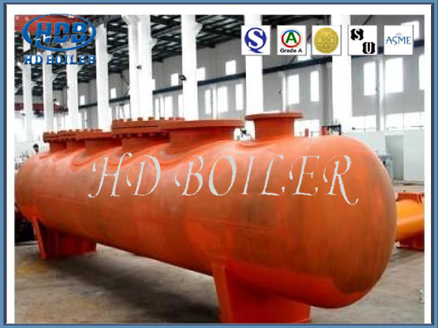 High Pressure Heating Horizontal Asme Boiler Steam Drum