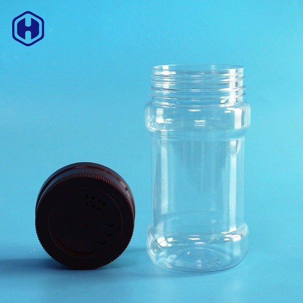 Transparent Plastic Spice Jar With Three Type Holes Rotary Top Lid
