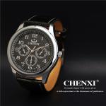 2015 Business Watch Leather Watch Strap Black White Original Japan Movt