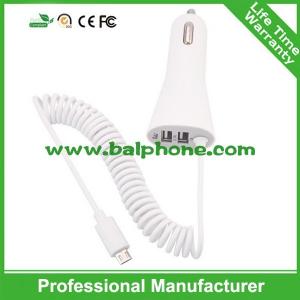 China 4.2a unique usb car charger dual usb with cable wholesale