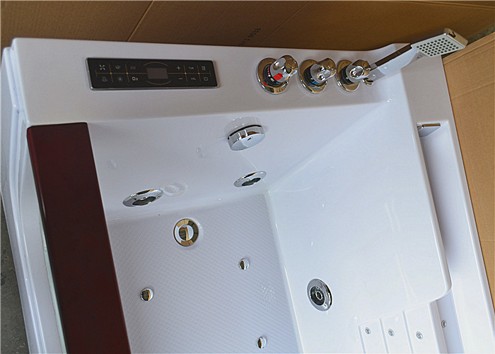 Double Ended Jacuzzi Whirlpool Bath Tub With Water Heater Left Center Drain