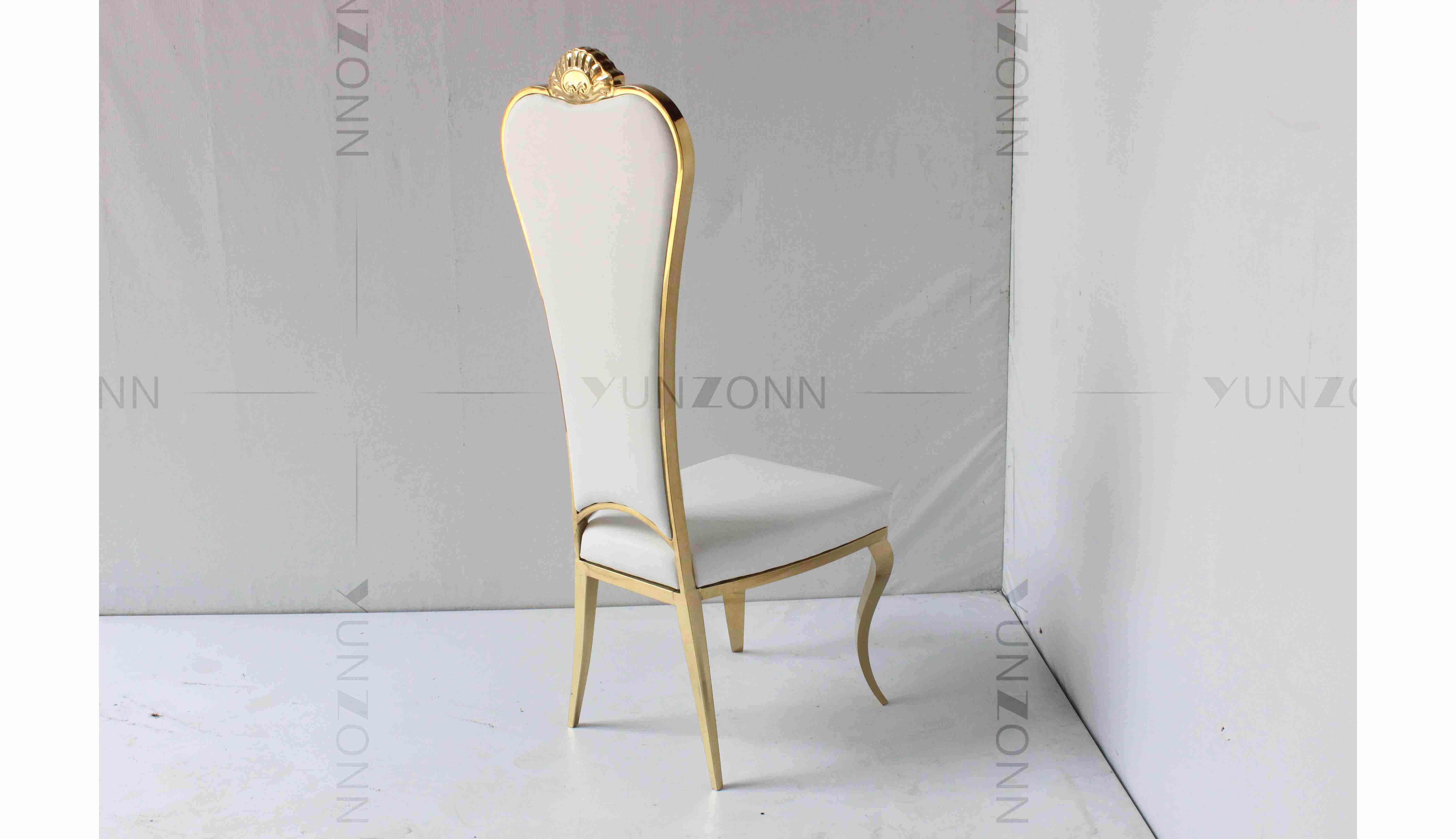 High Back Golden Bride And Groom Chair Elegant Wedding Banquet Chair