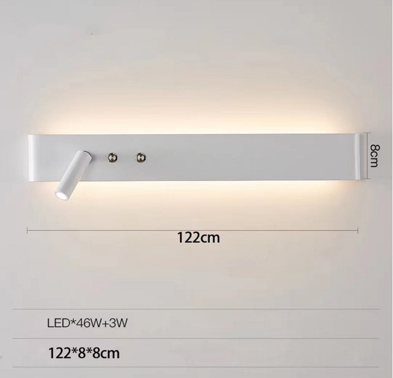 linetype bedside wall lamp linear bedroom background wall lamp Nordic apartment hotel room headboard reading light