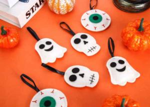 China 36 Pieces Skull Eye Hanging Felt Halloween Ornaments 2mm wholesale