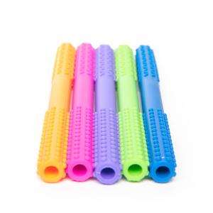 China Light Green Soft Silicone Teether Rose Silicone Teething Stick Durable wholesale