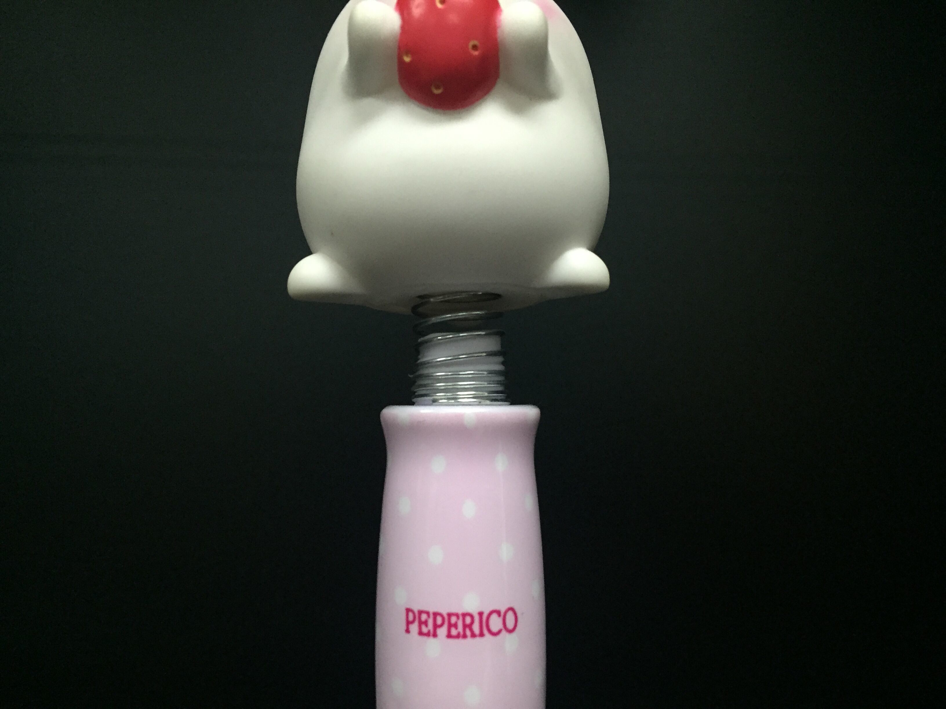 Ball pen with white rabbit figure rubber sucker Plastic Daily Product used for decoration promotion made of PVC and ABS