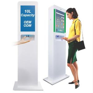 China Android OS A64 Automatic Hand Sanitizer Dispenser Advertising Kiosk 220v wholesale
