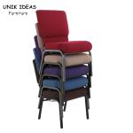 Church Wedding Steel Banquet Chair Stackable Burgundy Banquet Chairs