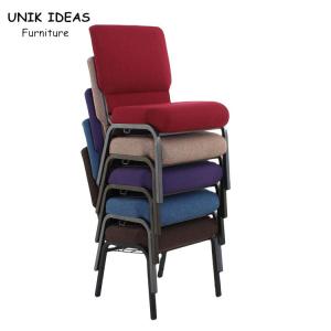 China Church Wedding Steel Banquet Chair Stackable Burgundy Banquet Chairs wholesale