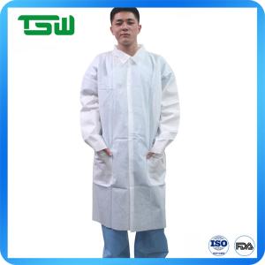 China FDA 50gsm Polypropylene Nonwoven Disposable Laboratory Coats wholesale