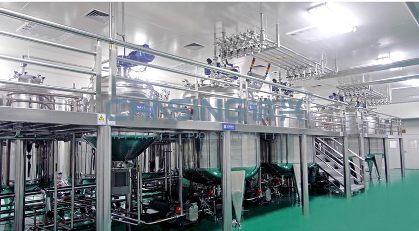 1000L Liquid Shampoo Lotion Liquid Detergent Mixing Tank Production Line