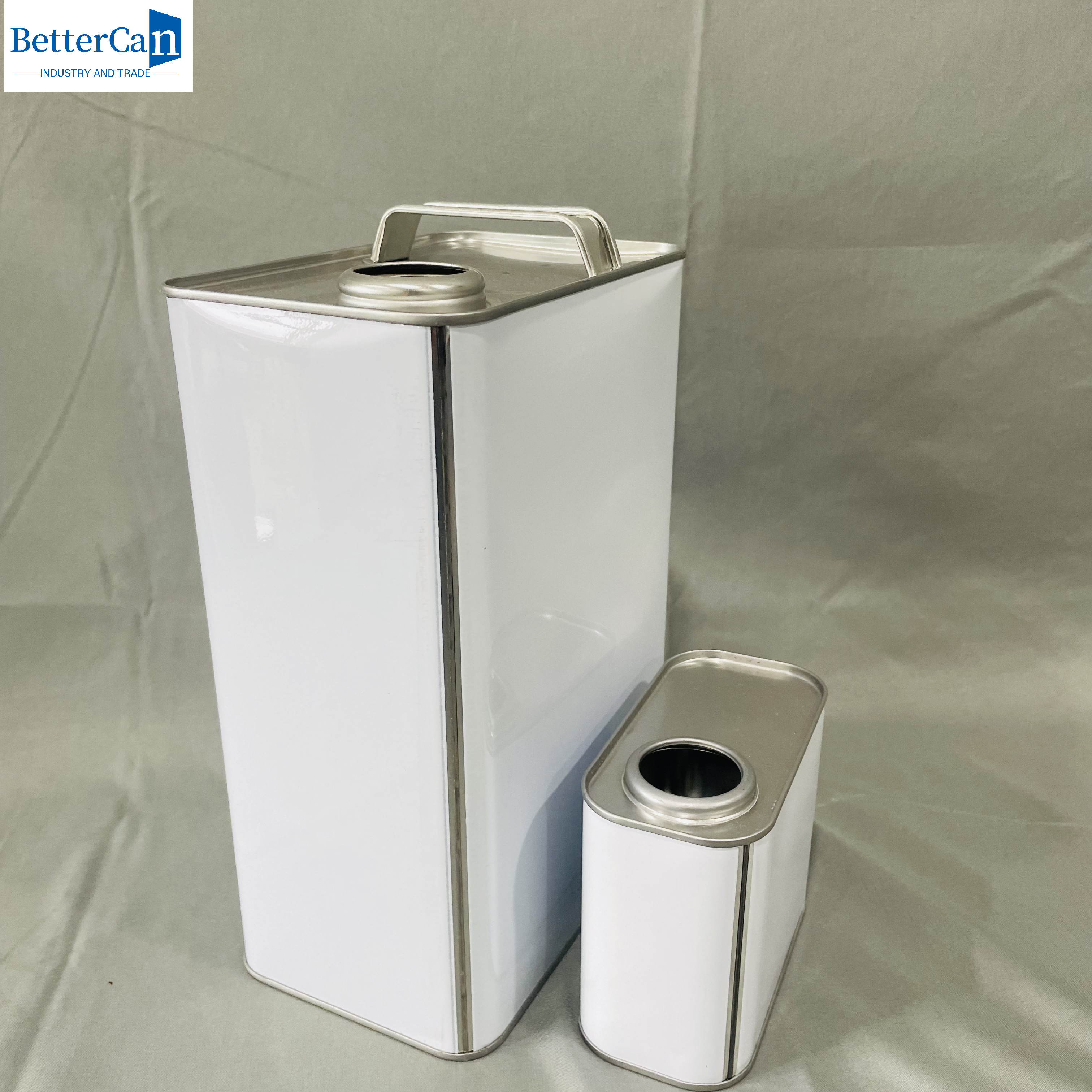 3.75 Liter White Coated Paint Tin Cans 1 Gallon Square Empty Tin
