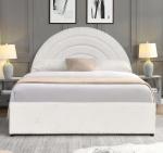 Upholstered Gas Lift Beds King Size Blue Fabric Bedroom Soothing