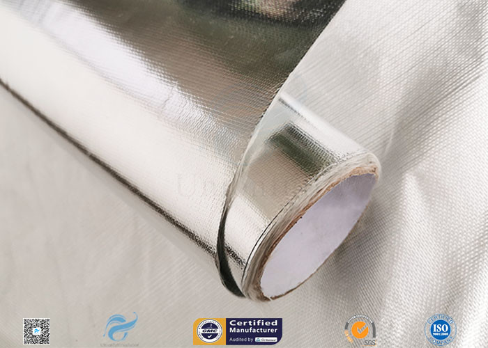 0.018 Inch Waterproof Aluminium Foil Fiberglass Fabric Flexible Hose Heat Shield