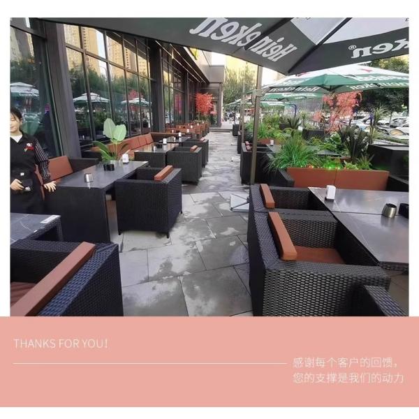 Outdoor Sofa Set Patio Garden Yard Table And Chairs Waterproof And Sunproof Rattan Woven Wicker Sofa For Terrace