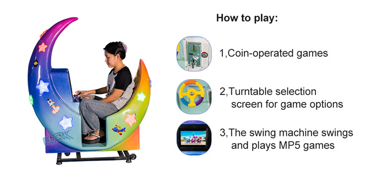 Cartoon Giraffe Coin Operated Kiddie Ride Rocking Chair Automatic Swing Machine