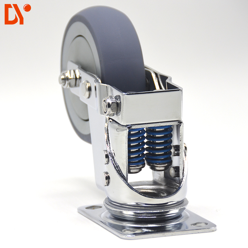 6 Inch Heavy Duty Swivel Industrial Caster Wheels Plate Silent Pu