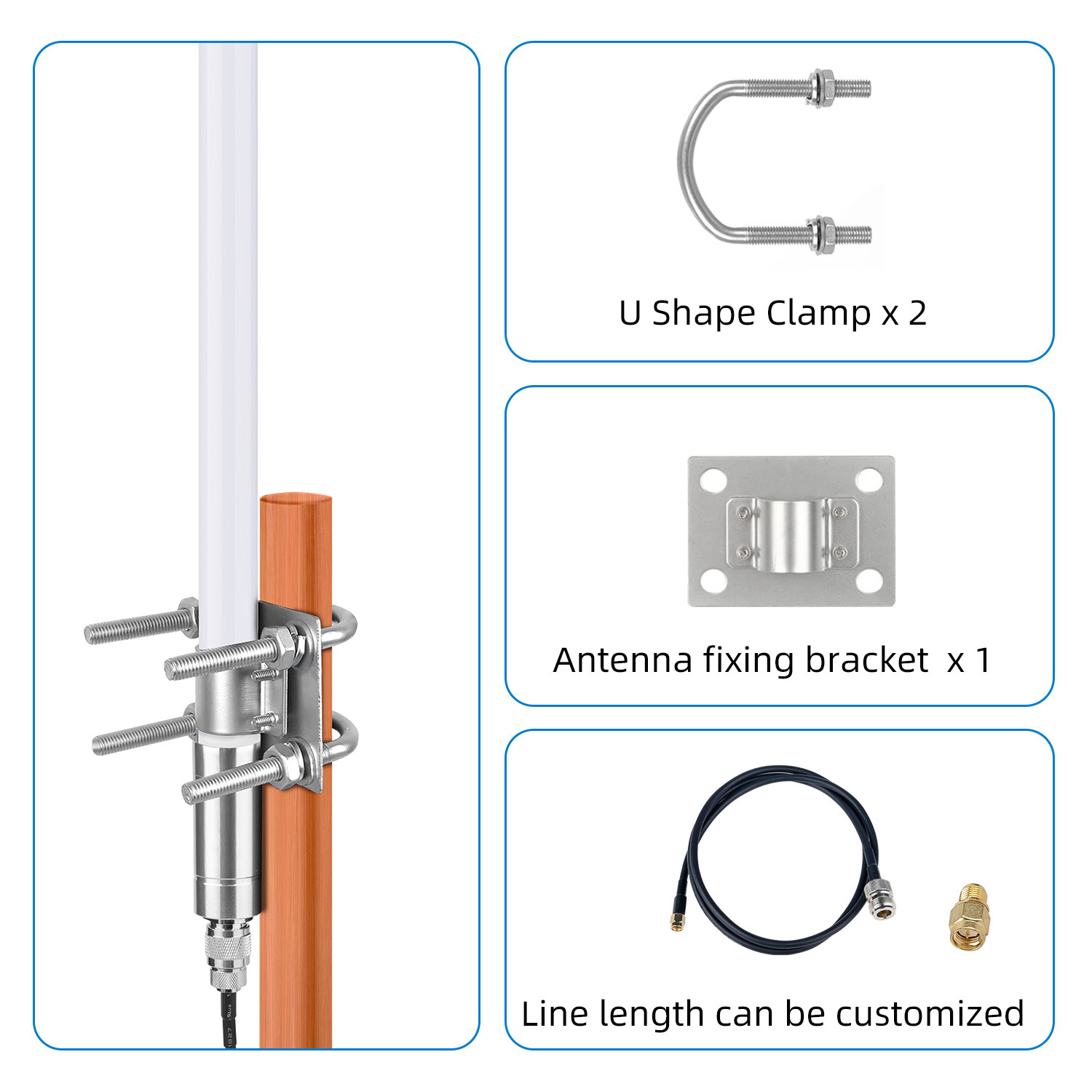 12Dbi 8dbi 5.8dbi Helium Hotspot Miner Outdoor Fiberglass Lora Antenna Kits 868mhz High Gain