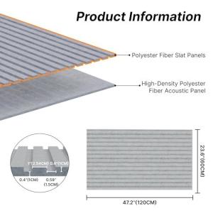 China Polyester Fiber Slat Acoustic Panels Vs Wood Slat Acoustic Panels wholesale