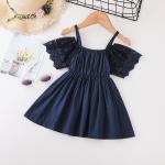 Children'S Dress Clothing Summer Girls Suspender Dress Solid Color Dress