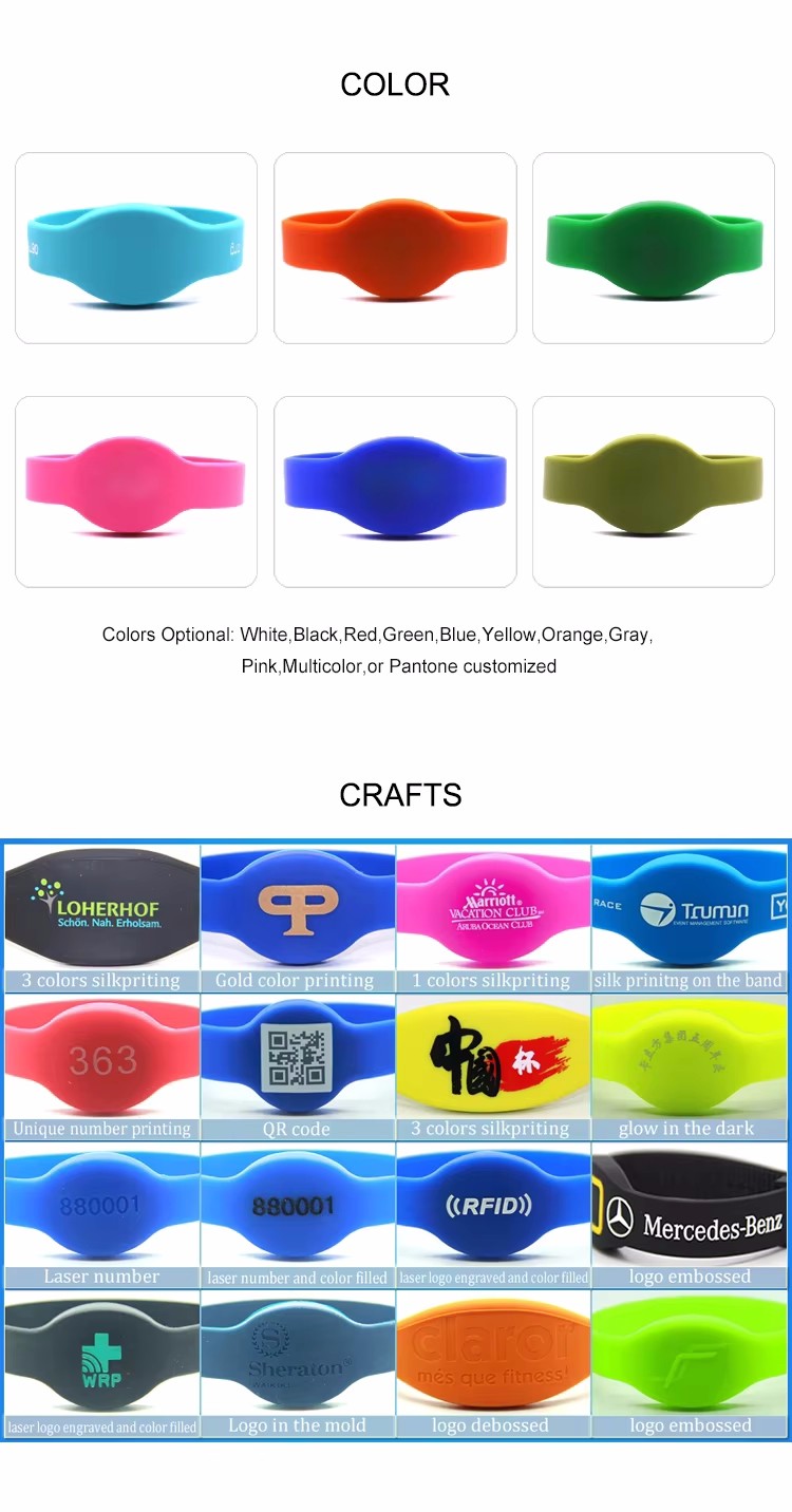 Sports NFC Silicone Wristband NFC Armband For Mobile Phone Reading / Recording