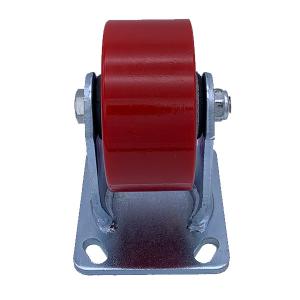 China Rigid Plate Polyurethane Tread Cast Iron Caster Wheel wholesale