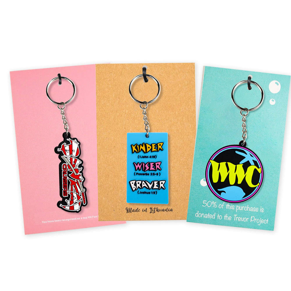 Custom Soft Rubber Keychains 2d 3d Silicone Soft Pvc Keyring