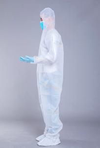 China OEM SF Elastic Cuff 55GSM Chemical Disposable Coveralls wholesale