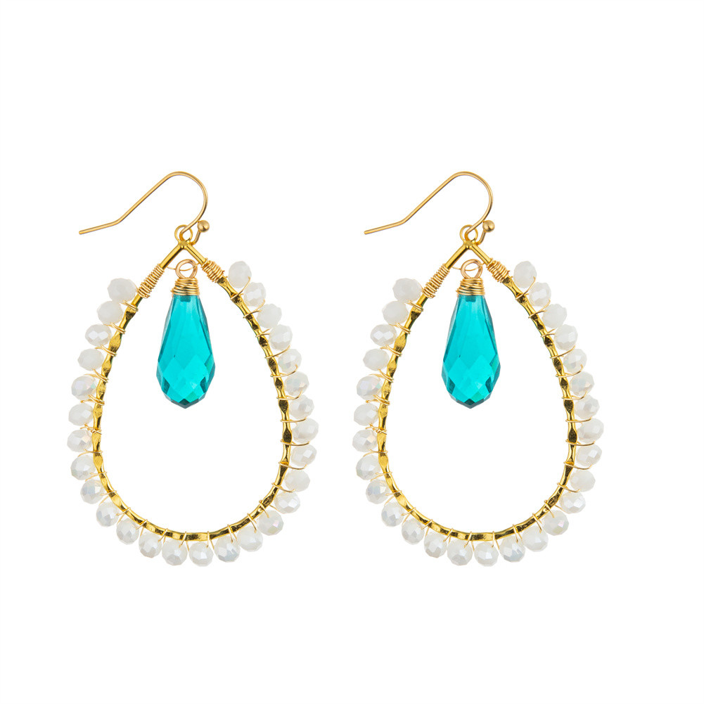 Grape Seeds Drop Shaped Handmade Beads Earring Multi Colors