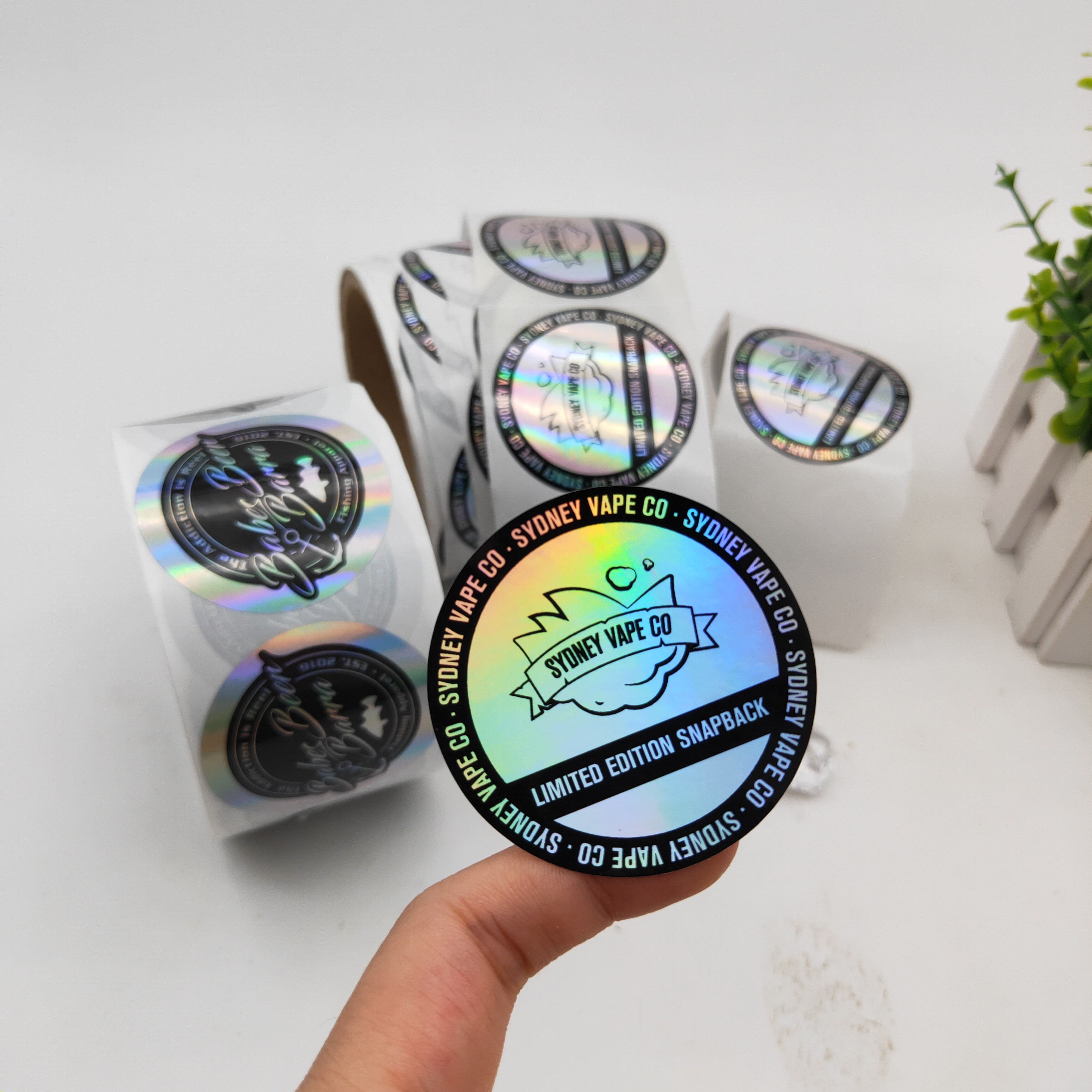 5.08cm Hologrphic Plastic Sticker For Bottle 2 Inch Round Sticker