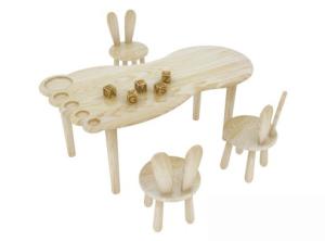China primary school furniture baby table and chairs in wood material wholesale