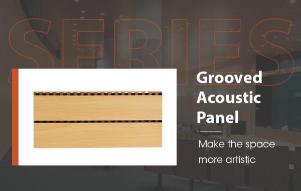 Grooved Wooden Acoustic Panels Interior Conference Hall Wood Wall Paneling Sound