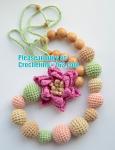 Baby sling necklace, baby bracelet, crochet bracelet, teething bracelet, crochet