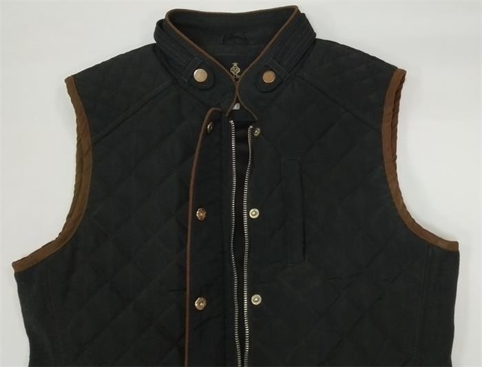 Black Long Padded Gilet Womens Quilted Vest Old Navy No Hood