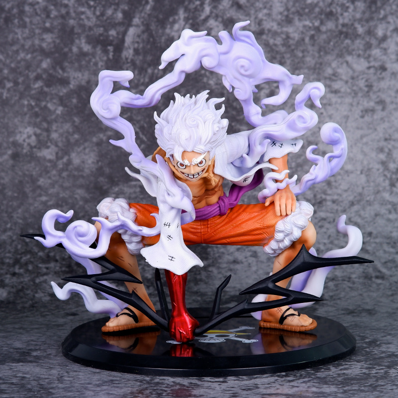 Anime Helios 001 5th Gear Nika Luffy Red and White Pants Squat Figure Model PVC Boxed