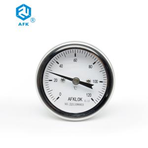 China Axial Industrial Bimetallic Thermometers 0 - 120 Degree Dial Type Corrosion Poof wholesale