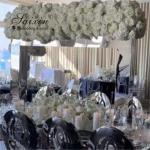 Column Wedding Flower Stand Design Centerpiece Diy Gold Mirror Arch Acrylic