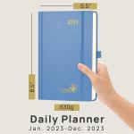 Hardcover Blue 2023 Daily Planner , Monthly Weekly Schedule 1 Page Per Day