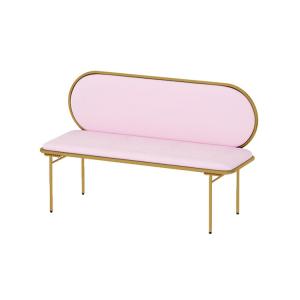 China Commercial Restaurant Booth Bench , Fabric And Steel Two Seater Bench wholesale