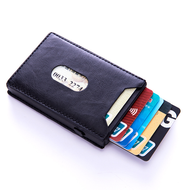 6.5cm * 9.8cm * 1.6cm Package Size Custom Logo Packaging Real Leather Credit Cards Holders