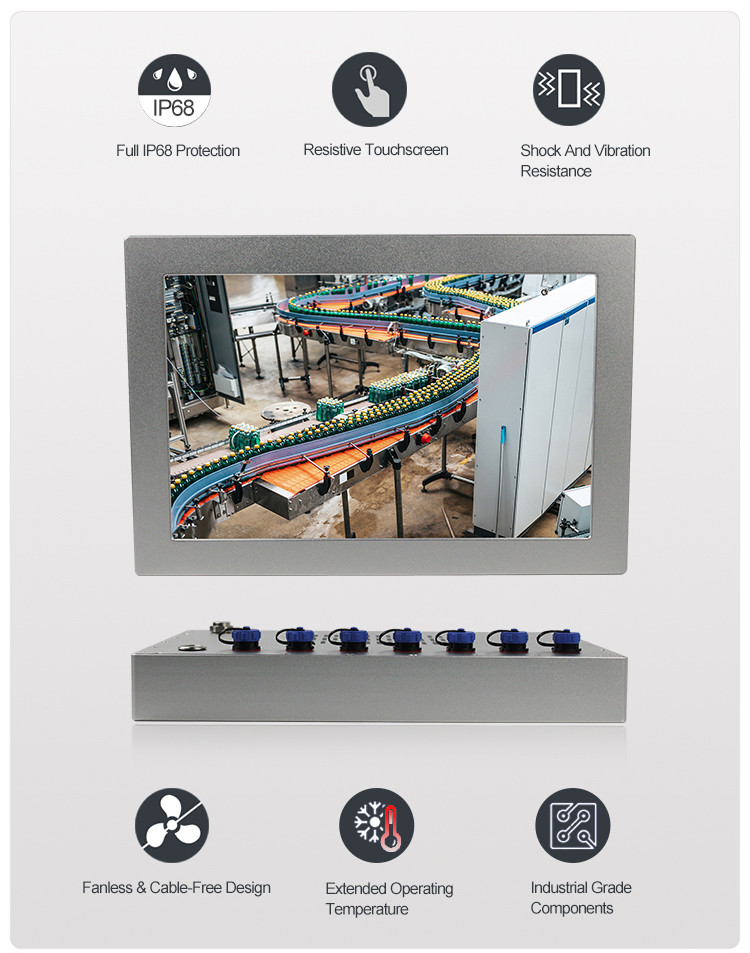 Waterproof All In One IP67 Panel PC Intel I5-6200U Dual Core