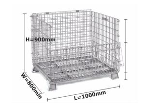 China Zinc / Chrome Plated Mesh Storage Cage Durable L1000 * W 800 * H 900 Mm wholesale