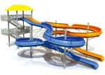 OEM Fiberglass Water Park Slide 2 Person Aqua Attract Park Games Rides