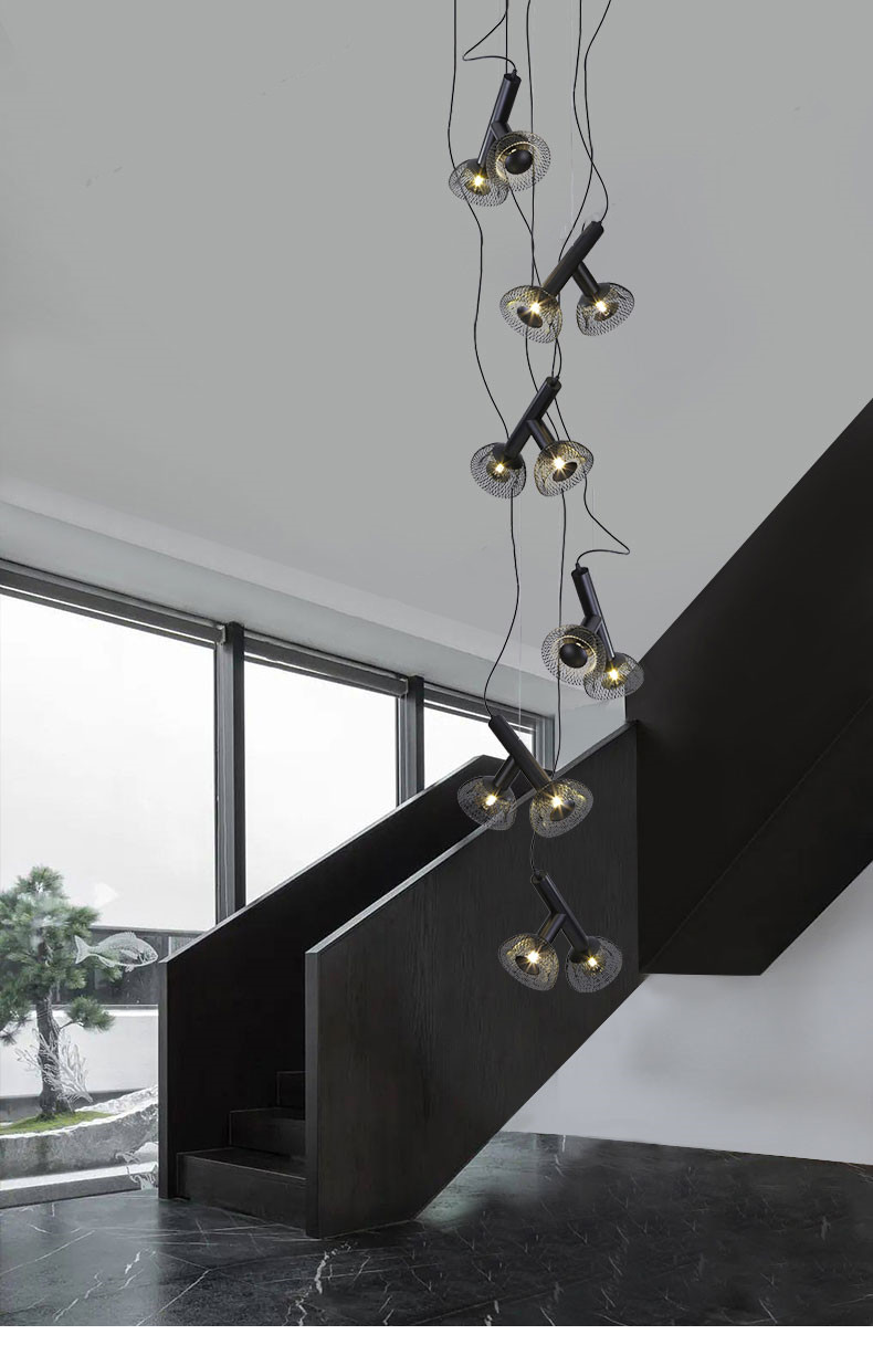 Nordic black Designer Chandelier Bedroom Living Room Dining Staircase Chandelier(WH-MI-411)