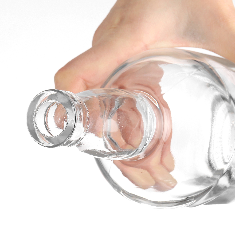 Transparent Glass Products 500ml 750ml 1000ml Round Empty Tequila Bottle and Spray Cap